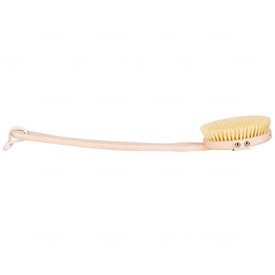 Hhuumm, cepillo de masaje y lavado corporal, tampico de fibra dura, con palo Hhuumm, cepillo de masaje y lavado corporal, tampico de fibra dura, con palo
