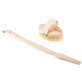 Hhuumm, massage and body wash brush, hard fiber tampico, with stick