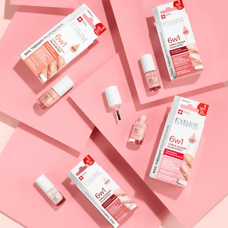 Eveline Cosmetics Nail Therapy, conditioner for nail color 6in1, French, 5 ml
