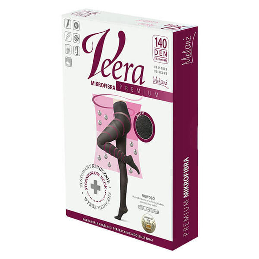 Boutique Veera Premium, Collant de compression en microfibre, 140 den, taille 5, melange Veera Premium, Collant de compression en microfibre, 140 den, taille 5, melange