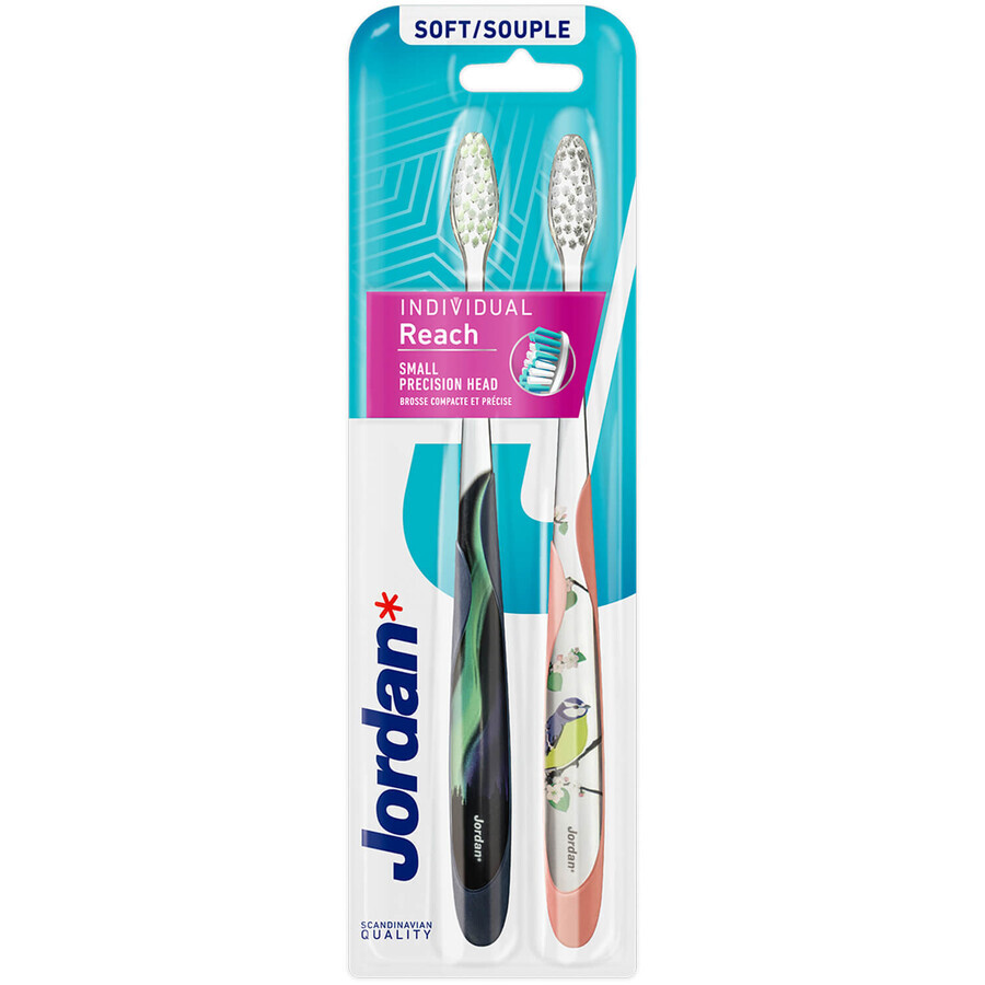 Boutique Jordan Individual Reach, brosse à dents, souple, 2 pièces Jordan Individual Reach, brosse à dents, souple, 2 pièces