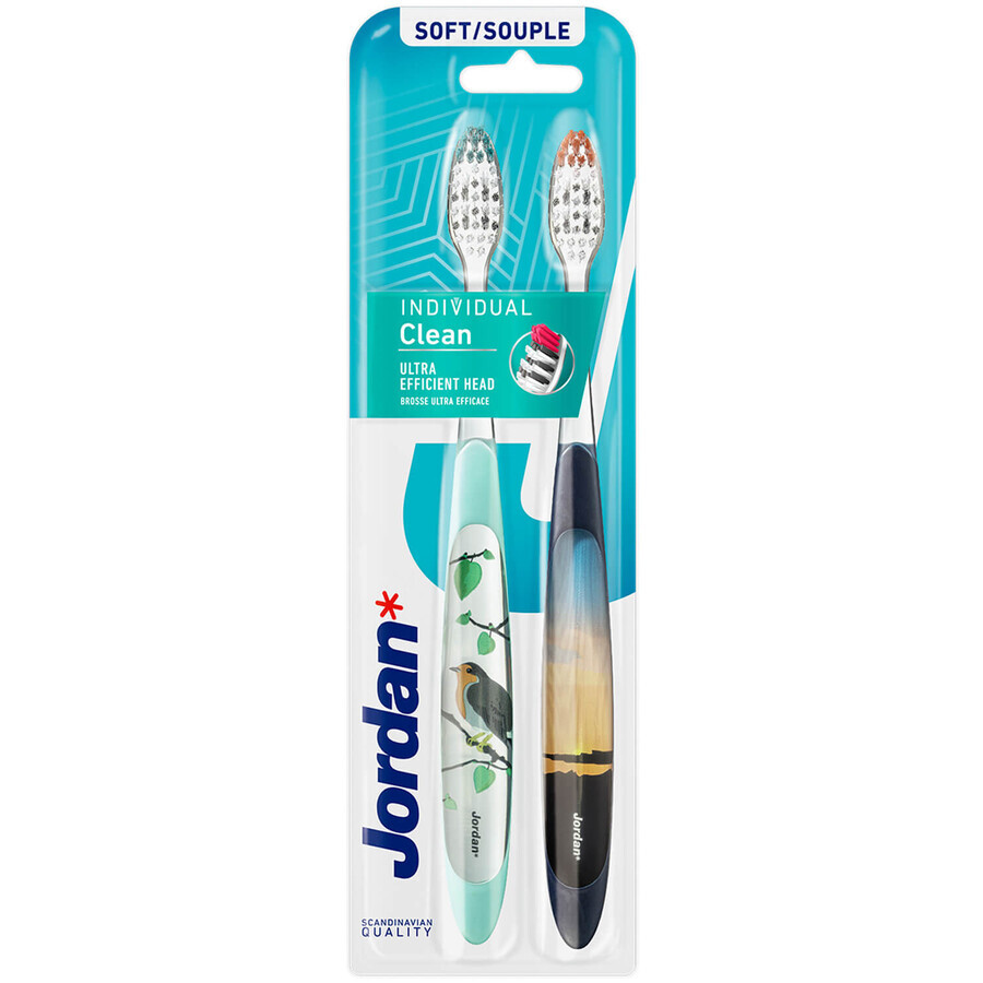 Buy Jordan Individual Clean Toothbrush, Soft, 2 pcs Jordan Individual Clean Toothbrush, Soft, 2 pcs