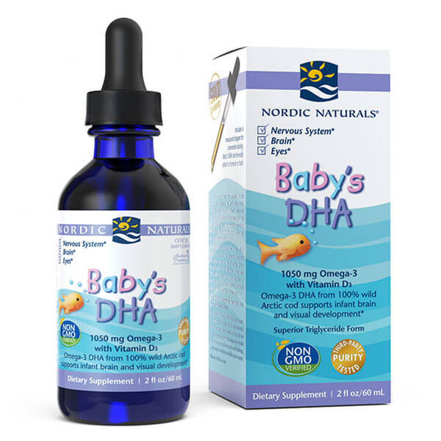 Comprar Nordic Naturals Baby's DHA, Omega-3 con vitamina D3, 60 ml Nordic Naturals Baby's DHA, Omega-3 con vitamina D3, 60 ml