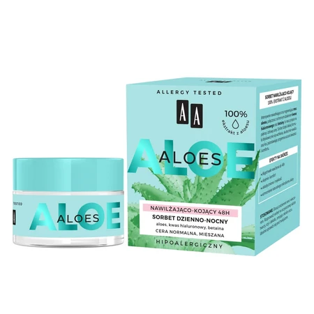 AA Aloe vera, Sorbet für Tag und Nacht, feuchtigkeitsspendend und beruhigend, 50 ml