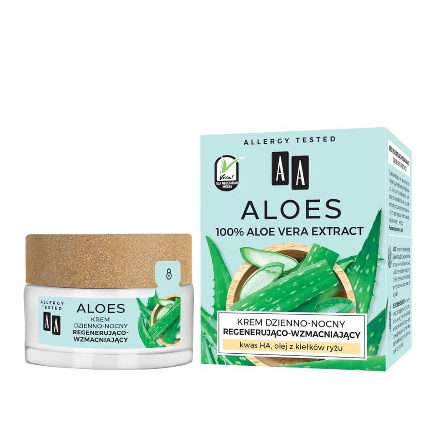 AA Aloe Vera, crème de jour et de nuit régénérante et fortifiante, 50 ml AA Aloe Vera, crème de jour et de nuit régénérante et fortifiante, 50 ml