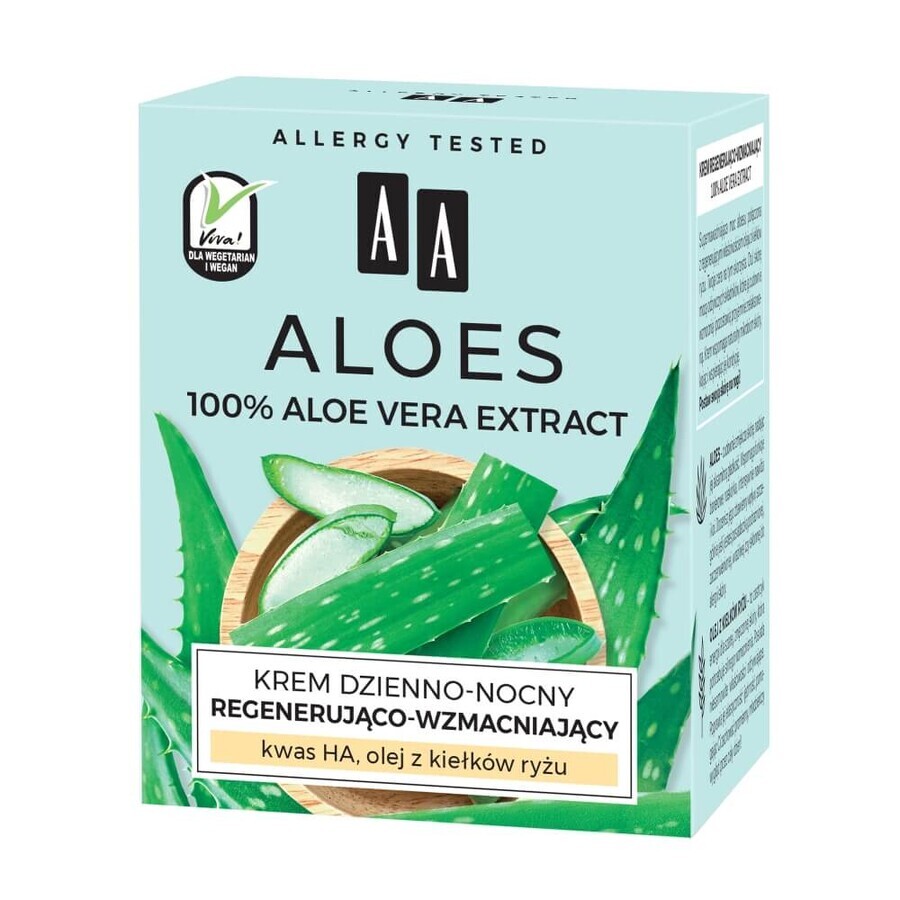AA Aloe Vera, crème de jour et de nuit régénérante et fortifiante, 50 ml AA Aloe Vera, crème de jour et de nuit régénérante et fortifiante, 50 ml