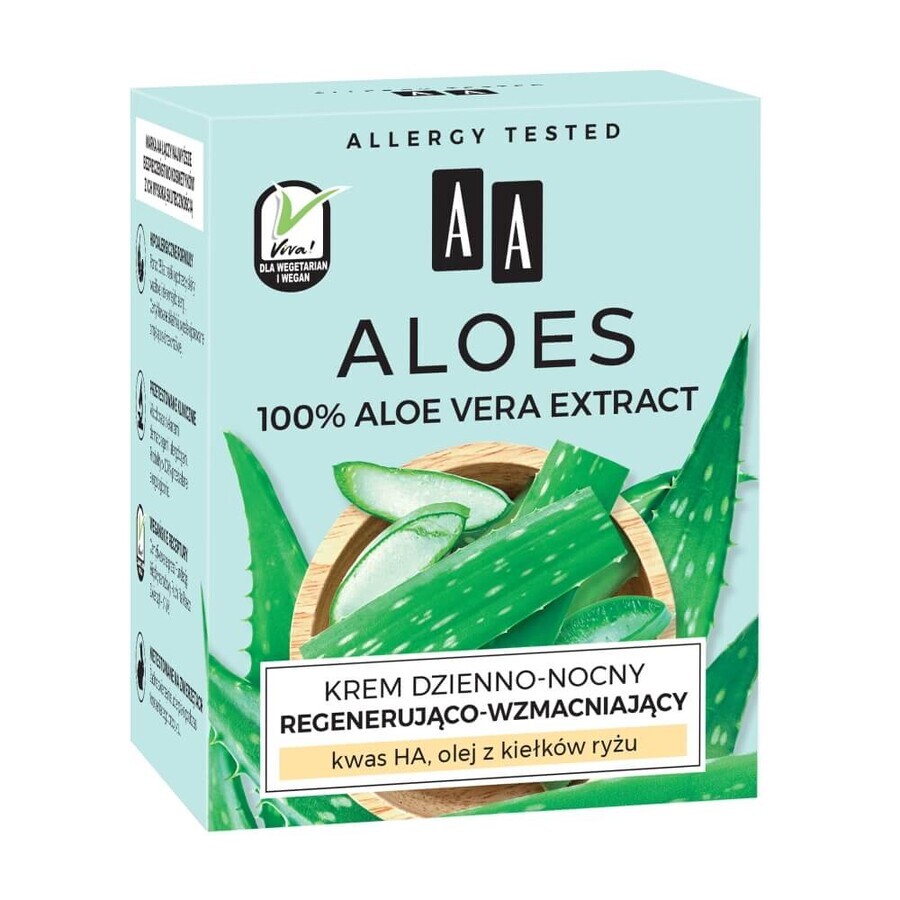 AA Aloe Vera, crème de jour et de nuit régénérante et fortifiante, 50 ml AA Aloe Vera, crème de jour et de nuit régénérante et fortifiante, 50 ml