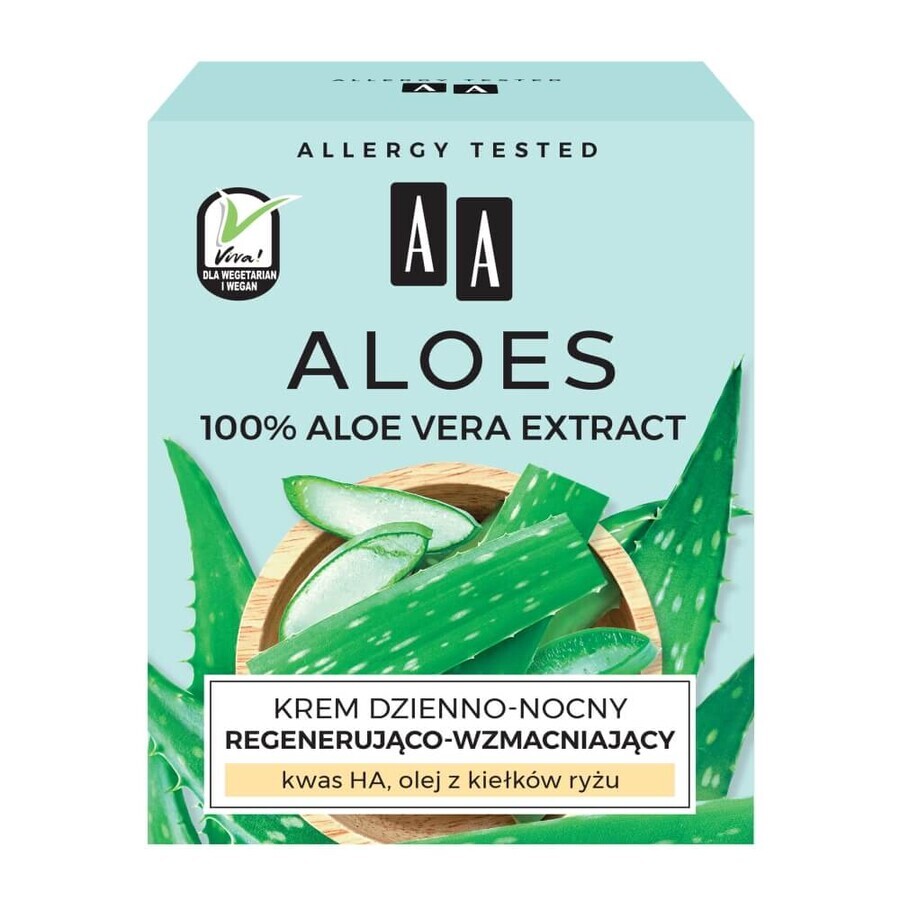 Boutique AA Aloe Vera, crème de jour et de nuit régénérante et fortifiante, 50 ml AA Aloe Vera, crème de jour et de nuit régénérante et fortifiante, 50 ml