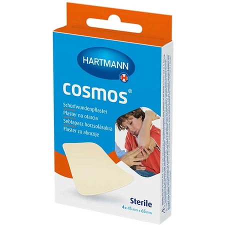 Cosmos, esparadrapo, hidrocoloide, autoadhesivo, estéril, 45 mm x 65 mm, 4 piezas