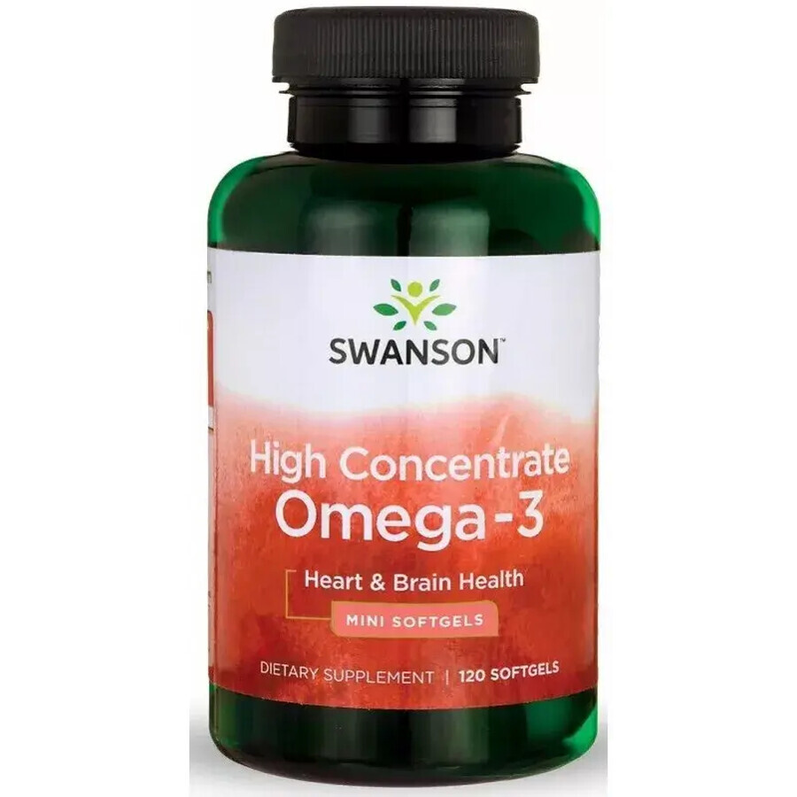 Swanson High Concentrate Omega-3, ulei de pește, 120 capsule