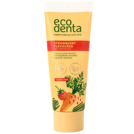 Ecodenta, pasta dentífrica infantil, a partir de 3 años, sabor fresa, sin flúor, 75 ml