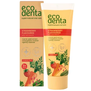 Ecodenta, pasta dentífrica infantil, a partir de 3 años, sabor fresa, sin flúor, 75 ml