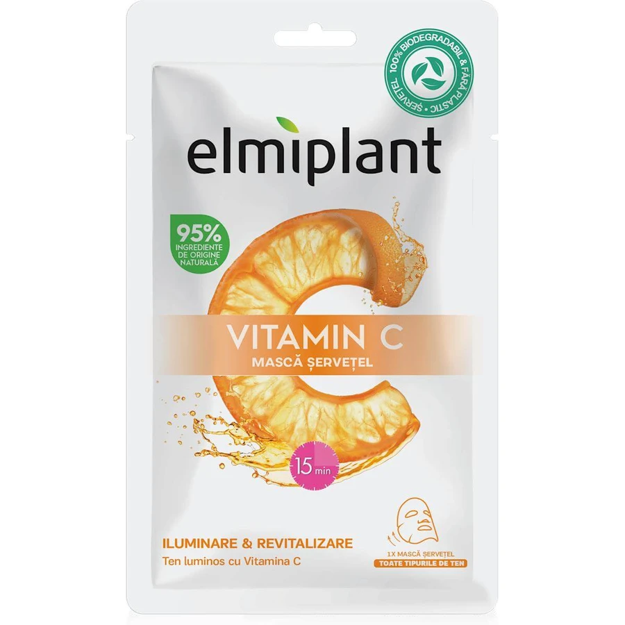 Masque éclaircissant et revitalisant à la vitamine C, 20 ml, Elmiplant