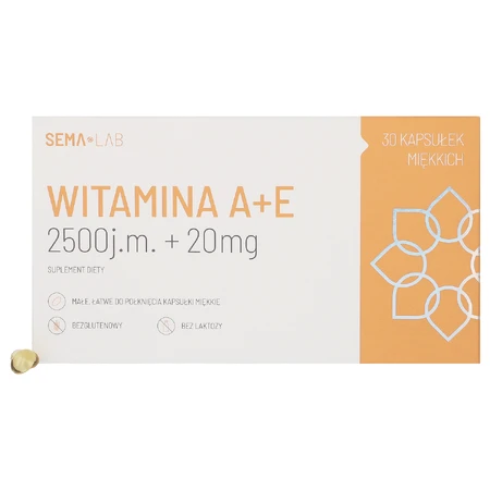 SEMA Lab Vitamine A+E 2500 IE + 20 mg, 30 capsules