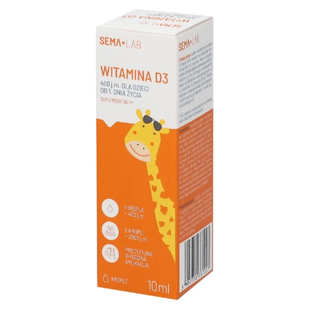 SEMA Lab Vitamina D3 400 UI para niños a partir de 1 día de edad, gotas, 10 ml