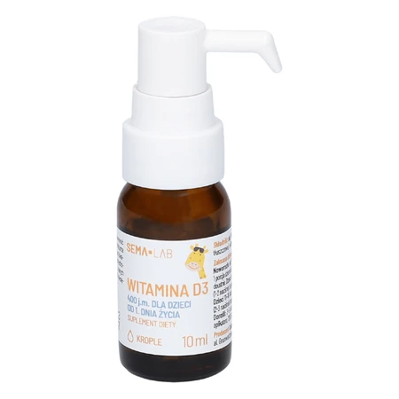 SEMA Lab Vitamina D3 400 UI para niños a partir de 1 día de edad, gotas, 10 ml