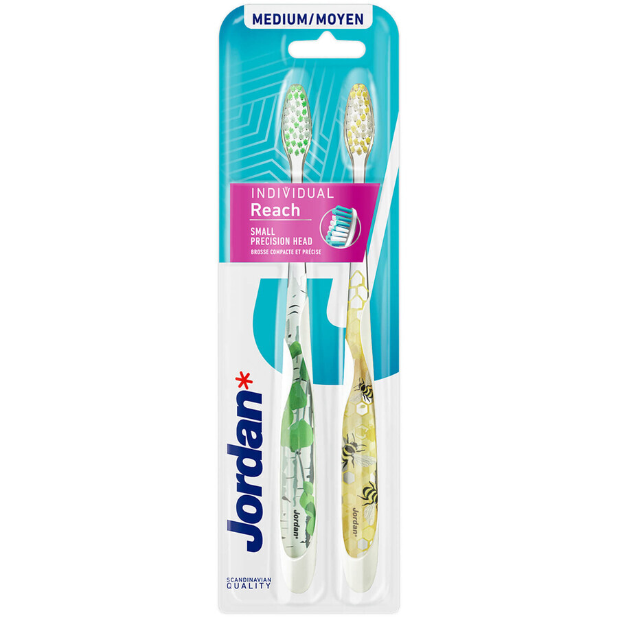 Acquista Jordan Individual Med, spazzolino da denti, medio, 2 pezzi Jordan Individual Med, spazzolino da denti, medio, 2 pezzi