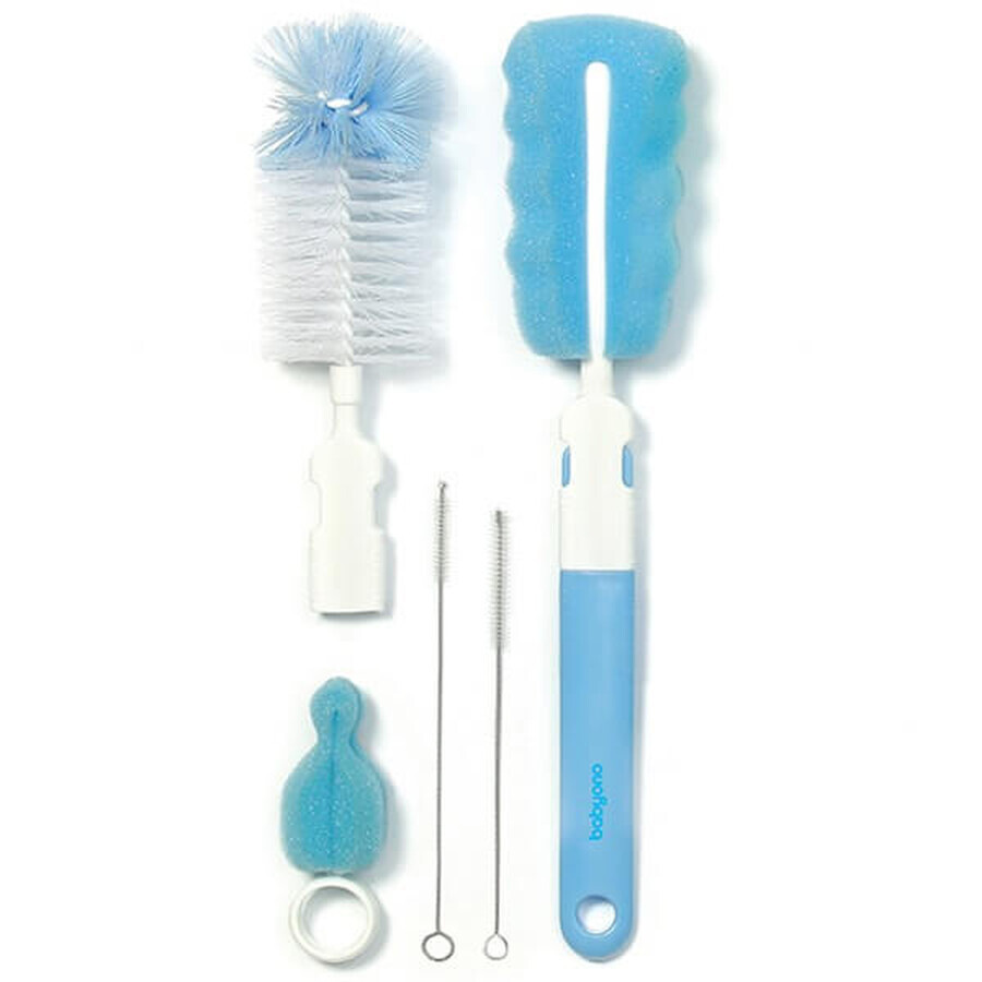 Buy BabyOno Baby Bottle and Teat Brush Set with Interchangeable Handle with Mini Sponge, Blue, 1 Set BabyOno Baby Bottle and Teat Brush Set with Interchangeable Handle with Mini Sponge, Blue, 1 Set