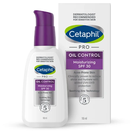 Cetaphil PRO Oil Control, feuchtigkeitsspendende und mattierende Creme, zu Akne neigende Haut, SPF 30, 118 ml