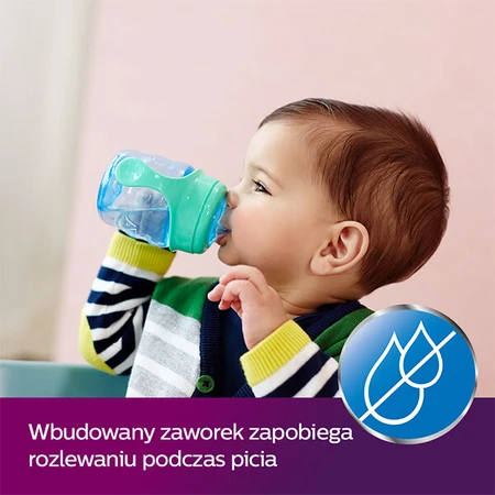 Avent, taza antigoteo con boquilla y asas de silicona, azul, SCF551/05, después de 6 meses, 200 ml