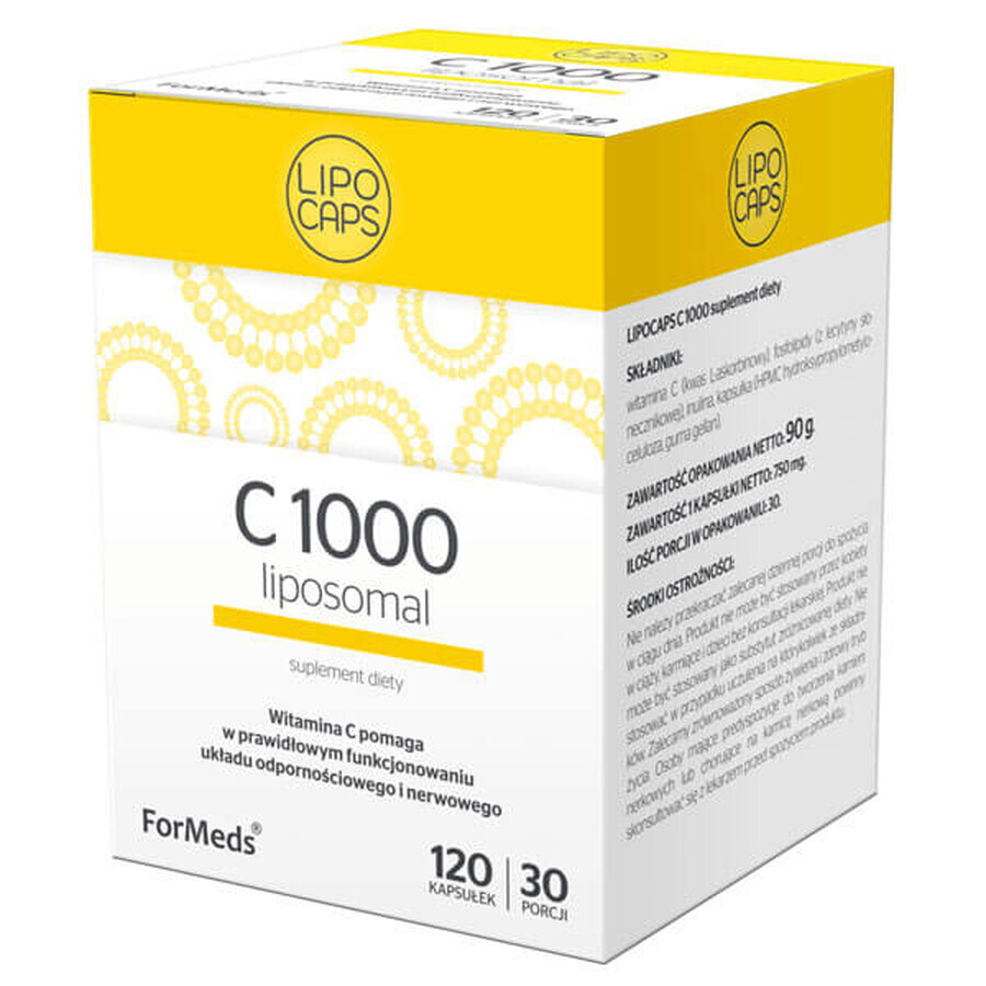 Acquista ForMeds Lipocaps C 1000 Liposomal, vitamina C 1000 mg, 120 capsule ForMeds Lipocaps C 1000 Liposomal, vitamina C 1000 mg, 120 capsule