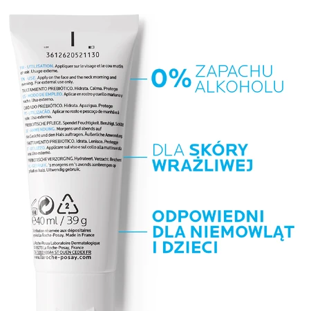 La Roche-Posay Toleriane Sensitive, crema hidratante, 40 ml