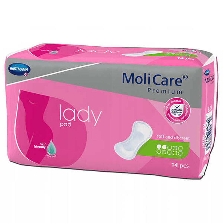 Buy MoliCare Premium Lady Pad, absorbent pads, 27 cm x 11 cm, 2 drops, 14 pieces MoliCare Premium Lady Pad, absorbent pads, 27 cm x 11 cm, 2 drops, 14 pieces