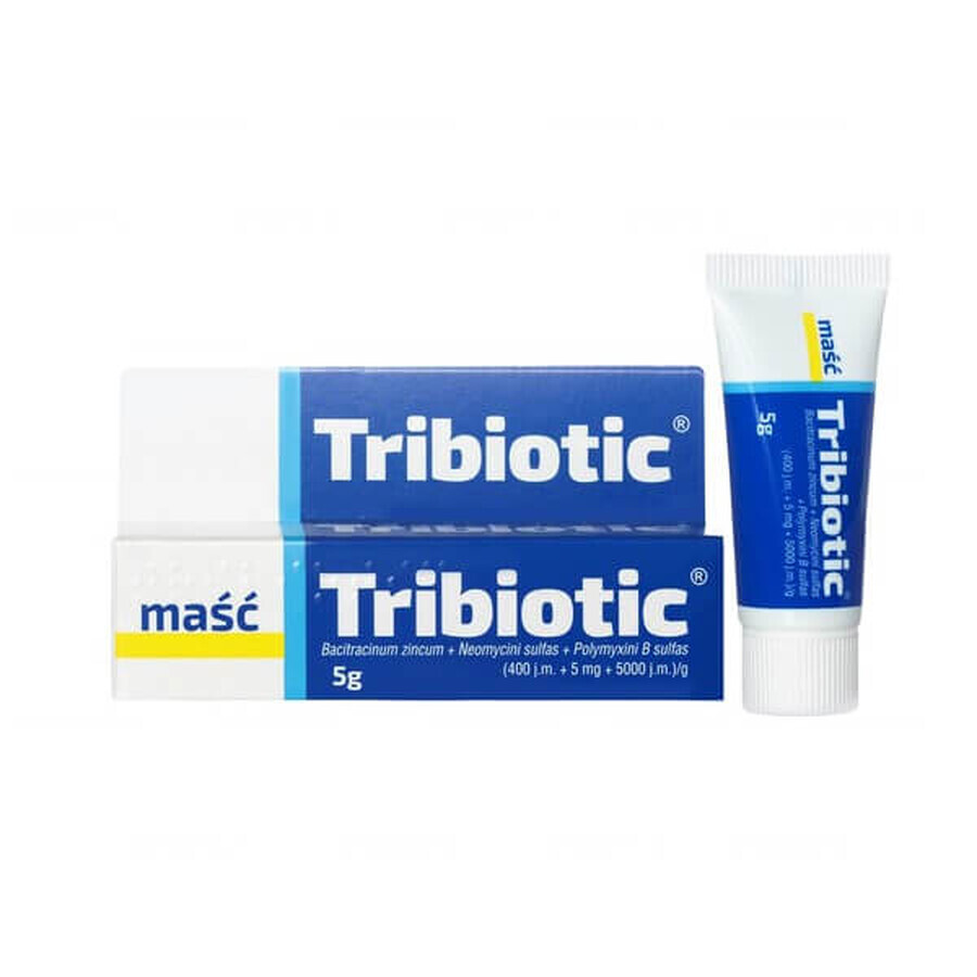 Comprar Tribiótico (400 UI + 5 mg + 5000 UI )/g, pomada, 5 g Tribiótico (400 UI + 5 mg + 5000 UI )/g, pomada, 5 g