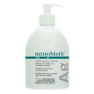 Nanobiotic Med Plus Silver Wash &amp; Protect, gel savon pour les mains et le corps, 500 ml