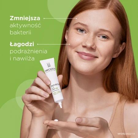 Iwostin Purritin, Crema Fast Azg 5% ​​azeloglicina, piel con acné, grasa, mixta, sensible, 40 ml