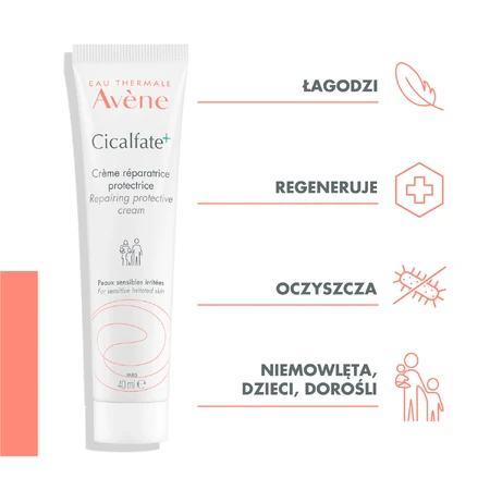 Avene Cicalfate+, regenerating protective cream for the whole family, sensitive and irritated skin, 40 ml