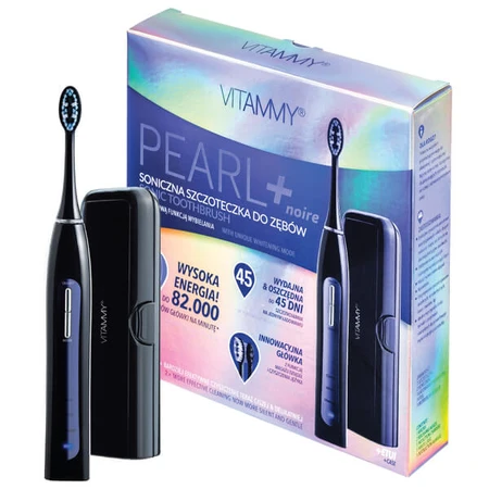 Vitammy Pearl+, cepillo de dientes sónico, noire + estuche, 1 pieza