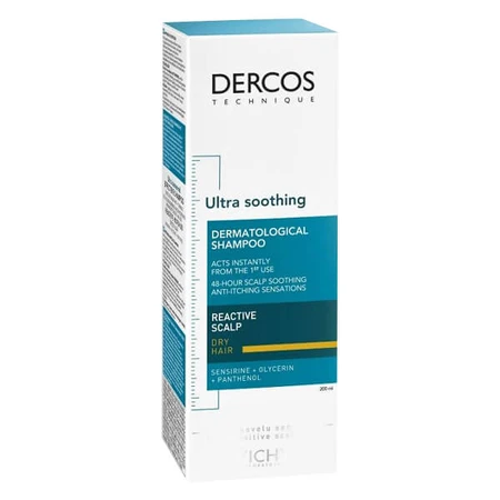 Vichy Dercos Ultra Soothing, ultra-kalmerende shampoo, droog haar, 200 ml