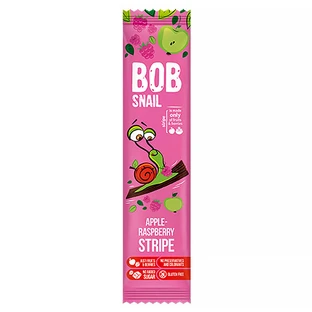 Bob Snail Stripe Fruit Snack, apple, raspberry, 14 g