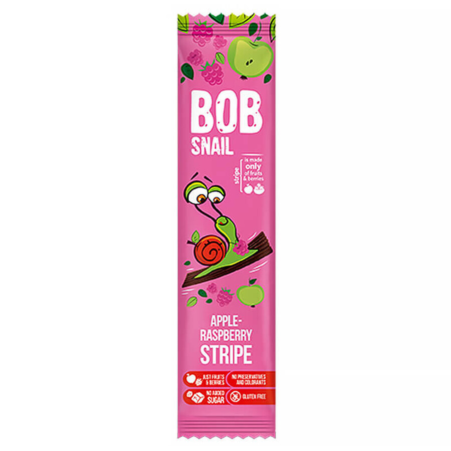 Winkel op Bob Snail Stripe Fruit Snack, appel, framboos, 14 g Bob Snail Stripe Fruit Snack, appel, framboos, 14 g