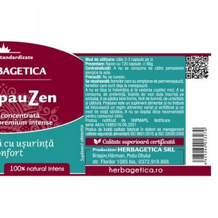 Menopause, 120 capsules, Herbagetica