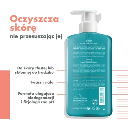 Avene Cleanance, gel limpiador para rostro y cuerpo, piel grasa con tendencia a imperfecciones, 400 ml