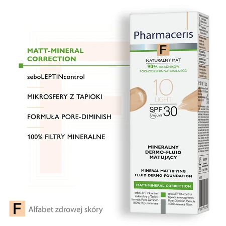 Pharmaceris F Matt-Mineral-Correction, mattierendes Fluid 10 Light SPF 30, 30 ml