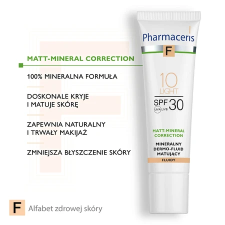 Pharmaceris F Matt-Mineral-Correction, mattierendes Fluid 10 Light SPF 30, 30 ml