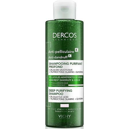 Vichy Dercos Anti Dandruff K, champú anticaspa, limpieza profunda, 250 ml