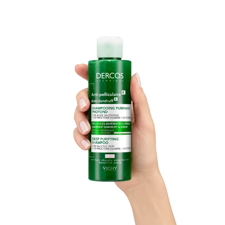 Vichy Dercos Anti Dandruff K, champú anticaspa, limpieza profunda, 250 ml