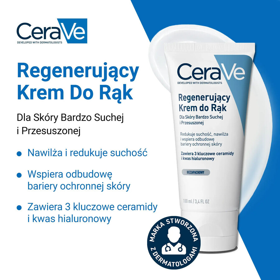 CeraVe, regenerierende Handcreme, sehr trockene und dehydrierte Haut, 100 ml