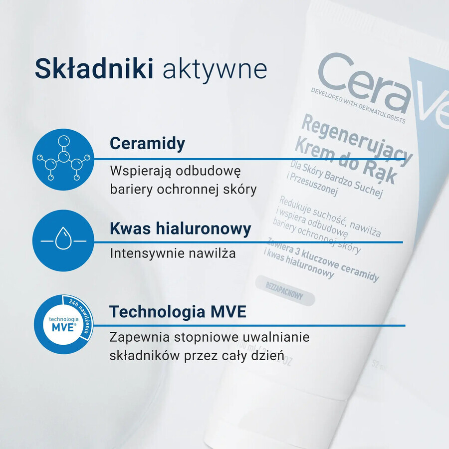 CeraVe, regenerierende Handcreme, sehr trockene und dehydrierte Haut, 100 ml