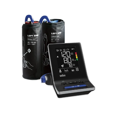 Braun Exactfit 5 Connect BUA6350, automatische bovenarm bloeddrukmeter, met bluetooth, met 2 manchetten, met LCD-scherm