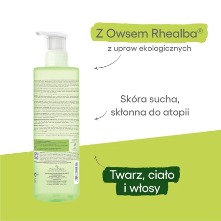 A-Derma Exomega Control 2in1, gel émollient pour le corps, le visage et les cheveux, dès la naissance, 500 ml