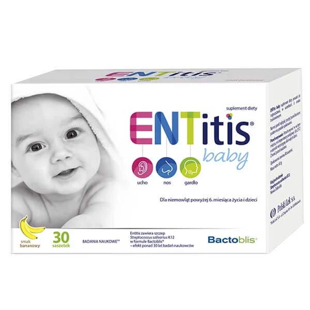 ENtitis Baby para bebés mayores de 6 meses y niños, sabor plátano, 30 sobres