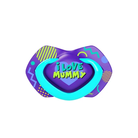 Canpol Baby's, fopspeen, silicone, symmetrisch, Neon Love, blauw, 22/653, 6-18 maanden, 2 stuks