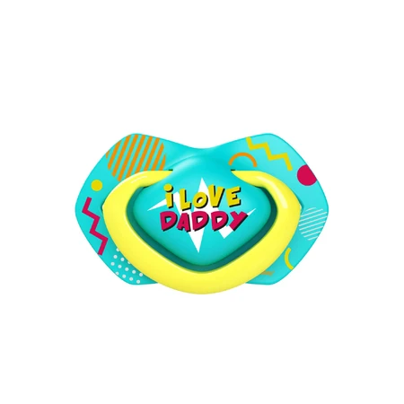 Canpol Baby's, fopspeen, silicone, symmetrisch, Neon Love, blauw, 22/653, 6-18 maanden, 2 stuks