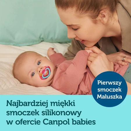 Canpol Baby's, fopspeen, silicone, symmetrisch, Neon Love, blauw, 22/653, 6-18 maanden, 2 stuks