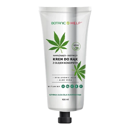 Botanic Help, crema de manos hidratante y nutritiva con aceite de cáñamo, 100 ml